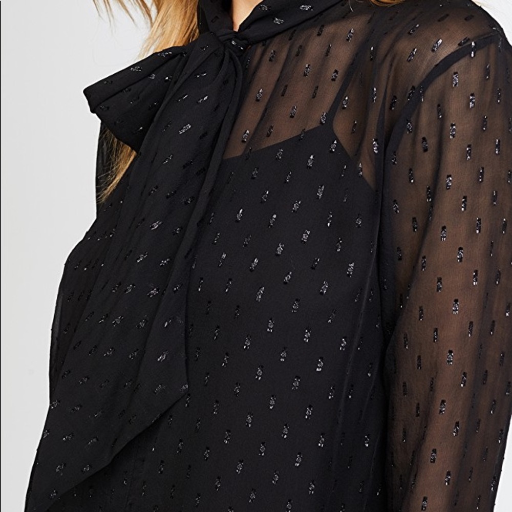 THEORY Black Metallic Silk Scarf Dress 4 - Picture 4 of 8